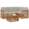 Ensemble de canapés d'extérieur 5 pcs Gris Naturel et Clair 565416565416