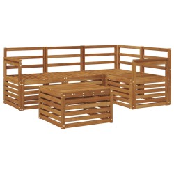 Ensemble de canapés d'extérieur 5 pcs Naturel 565417565417