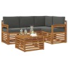 Ensemble de canapés d'extérieur 5 pcs Naturel et Anthracite 565418565418