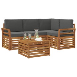 Ensemble de canapés d'extérieur 5 pcs Naturel et Anthracite 565419565419