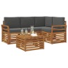 Ensemble de canapés d'extérieur 5 pcs Naturel et Anthracite 565419565419