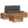 Ensemble de canapés d'extérieur 3 Pièce Naturel et Anthracite 565421565421