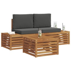 Ensemble de canapés d'extérieur 3 Pièce Naturel et Anthracite 565421565421