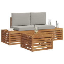 Ensemble de canapés d'extérieur 3 Pièce Gris Naturel et Clair 565424565424