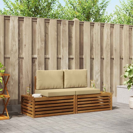 Ensemble de canapés d'extérieur 2 Pièce Naturel et Beige 565425565425