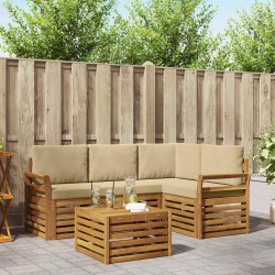 Ensemble de canapés d'extérieur 5 pcs Naturel et Beige 565427565427