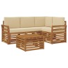 Ensemble de canapés d'extérieur 5 pcs Naturel et Beige 565427565427