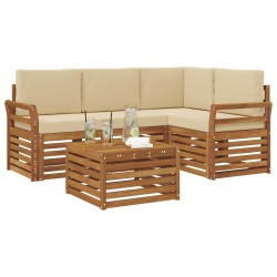 Ensemble de canapés d'extérieur 5 pcs Naturel et Beige 565427565427