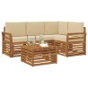 Ensemble de canapés d'extérieur 5 pcs Naturel et Beige 565427565427