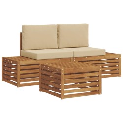 Ensemble de canapés d'extérieur 3 Pièce Naturel et Beige 565429565429