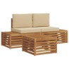 Ensemble de canapés d'extérieur 3 Pièce Naturel et Beige 565429565429