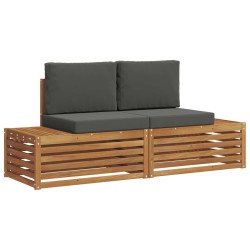 Ensemble de canapés d'extérieur 2 Pièce Naturel et Anthracite 565431565431