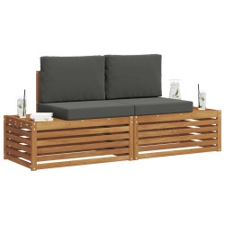 Ensemble de canapés d'extérieur 2 Pièce Naturel et Anthracite 565431565431