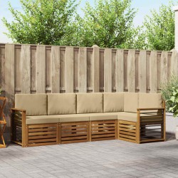 Ensemble de canapé d'angle avec coussin 5 pcs Naturel et Beige 565433565433