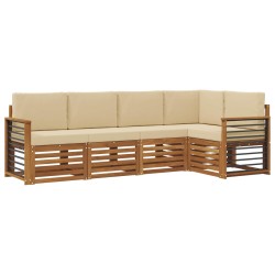 Ensemble de canapé d'angle avec coussin 5 pcs Naturel et Beige 565433565433