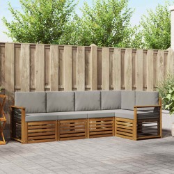 Ensemble de canapé d'angle 5 pcs Gris Naturel et Clair 565434565434