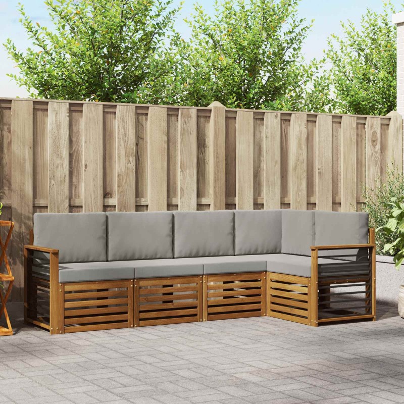 Ensemble de canapé d'angle 5 pcs Gris Naturel et Clair 565434565434
