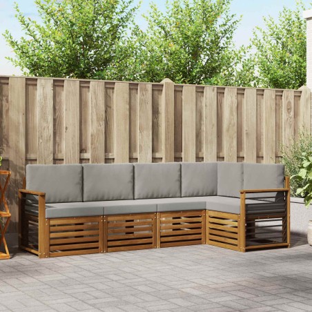 Ensemble de canapé d'angle 5 pcs Gris Naturel et Clair 565434565434