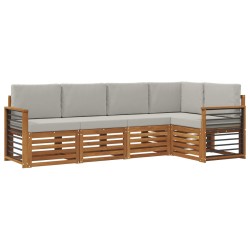 Ensemble de canapé d'angle 5 pcs Gris Naturel et Clair 565434565434
