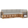 Ensemble de canapé d'angle 5 pcs Gris Naturel et Clair 565434565434