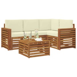 Ensemble de canapés d'extérieur 5 pcs Naturel et Crème 565436565436