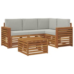 Ensemble de canapés d'extérieur 5 pcs Gris Naturel et Clair 565437565437