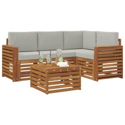 Ensemble de canapés d'extérieur 5 pcs Gris Naturel et Clair 565437565437