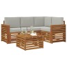 Ensemble de canapés d'extérieur 5 pcs Gris Naturel et Clair 565437565437