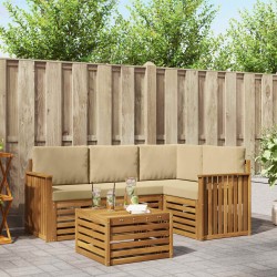 Ensemble de canapés d'extérieur 5 pcs Naturel et Beige 565439565439