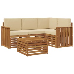 Ensemble de canapés d'extérieur 5 pcs Naturel et Beige 565439565439