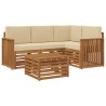 Ensemble de canapés d'extérieur 5 pcs Naturel et Beige 565439565439