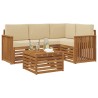Ensemble de canapés d'extérieur 5 pcs Naturel et Beige 565439565439