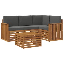 Ensemble de canapés d'extérieur 5 pcs Naturel et Anthracite 565440565440