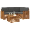 Ensemble de canapés d'extérieur 5 pcs Naturel et Anthracite 565440565440