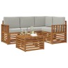 Ensemble de canapés d'extérieur 5 pcs Gris Naturel et Clair 565441565441