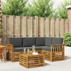 Ensemble de canapés d'extérieur 5 pcs Naturel et Anthracite 565442565442