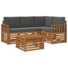 Ensemble de canapés d'extérieur 5 pcs Naturel et Anthracite 565442565442