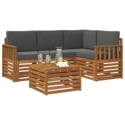 Ensemble de canapés d'extérieur 5 pcs Naturel et Anthracite 565442565442
