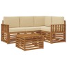 Ensemble de canapés d'extérieur 5 pcs Naturel et Beige 565443565443