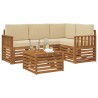 Ensemble de canapés d'extérieur 5 pcs Naturel et Beige 565443565443