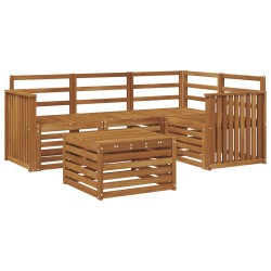 Ensemble de canapés d'extérieur 5 pcs Naturel 565444565444
