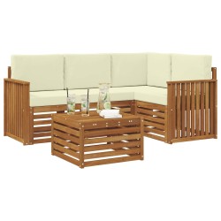 Ensemble de canapés d'extérieur 5 pcs Naturel et Crème 565445565445