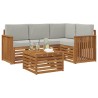 Ensemble de canapés d'extérieur 5 pcs Gris Naturel et Clair 565446565446