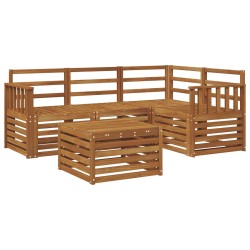 Ensemble de canapés d'extérieur 5 pcs Naturel 565447565447