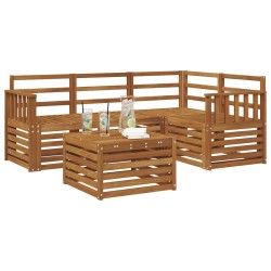 Ensemble de canapés d'extérieur 5 pcs Naturel 565447565447