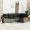 Ensemble de canapé de jardin avec stockage 5 pcs Gris polyrotin 565450565450