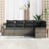 Ensemble de canapé de jardin avec stockage 5 pcs Gris polyrotin 565450565450