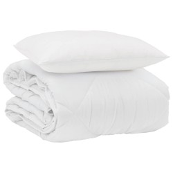 Duvet d'été simple avec oreiller 2 pcs Blanc Microfibre 565463565463