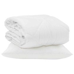 Duvet d'été simple avec oreiller 2 pcs Blanc Microfibre 565477565477