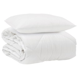 Duvet toutes saisons avec oreiller 2 pcs Blanc Microfibre 565483565483